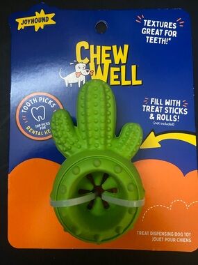 Joyhound Chew Well Green Cactus Treat Dispenser Dog Toy